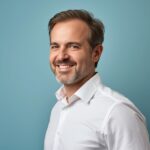 lucid origin foto profilo professionale dimensioni a cerchio di un uomo di 40 anni sorridente 0